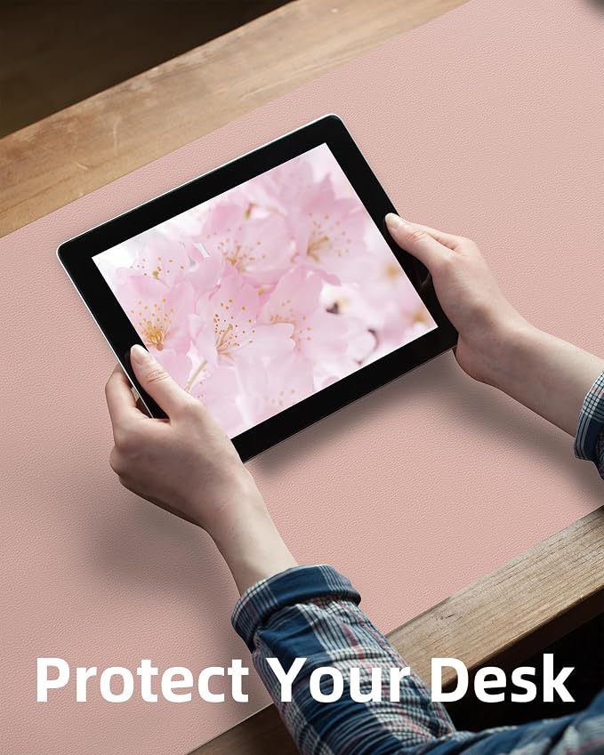 AFIING Leather Desk Pad Protector, Mouse Pad, Office Desk Mat, Non-Slip PU - Image 3