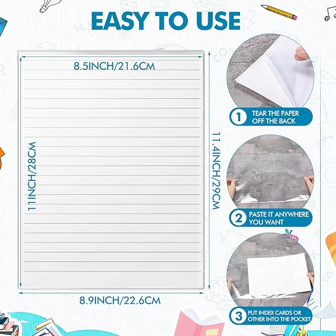 Outus 120 Pcs Self Adhesive Shop Ticket Holders Clear Plastic Sleeves Adhesive - Image 2