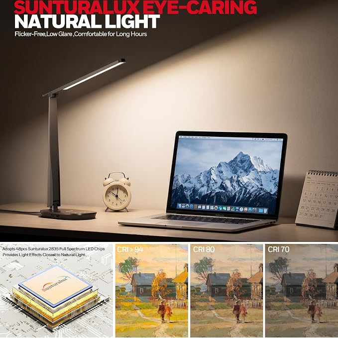 Honeywell LED Desk Lamp for Home Office, Eye-Caring Dimmable Reading Light - Image 4
