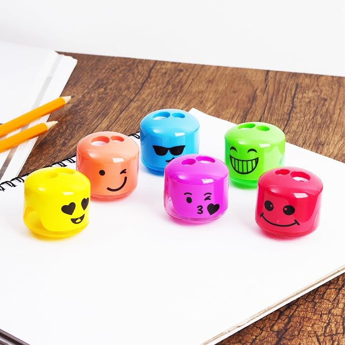 Mr. Pen- Pencil Sharpeners Manual, 24 Pack, Dual Hole, Smiley | Bulk Handheld - Image 6