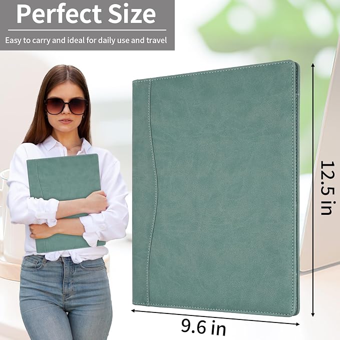 MOWPOG Professional Padfolio Portfolio Binder, Faux Leather Interview Resume - Image 4