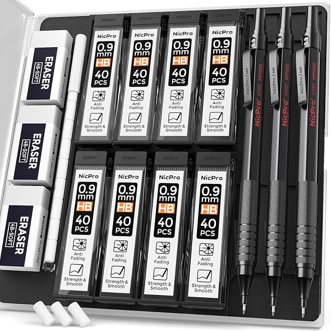 Nicpro 0.9 Metal Mechanical Pencil Set - Image 9