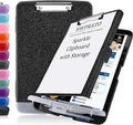 HWPRATO Glitter Clipboard with Storage, Clip Boards 8.5x11 with Pen Holder by Home