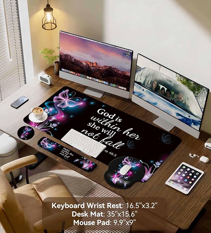 Desk Mat Set + Keyboard and Mouse Pad - Image 2