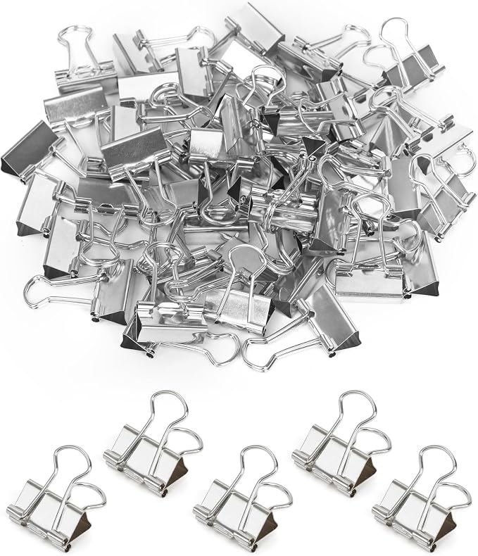 Binder Clips, 50 Pack, 0.75 in Small Paper Clips by Unknown