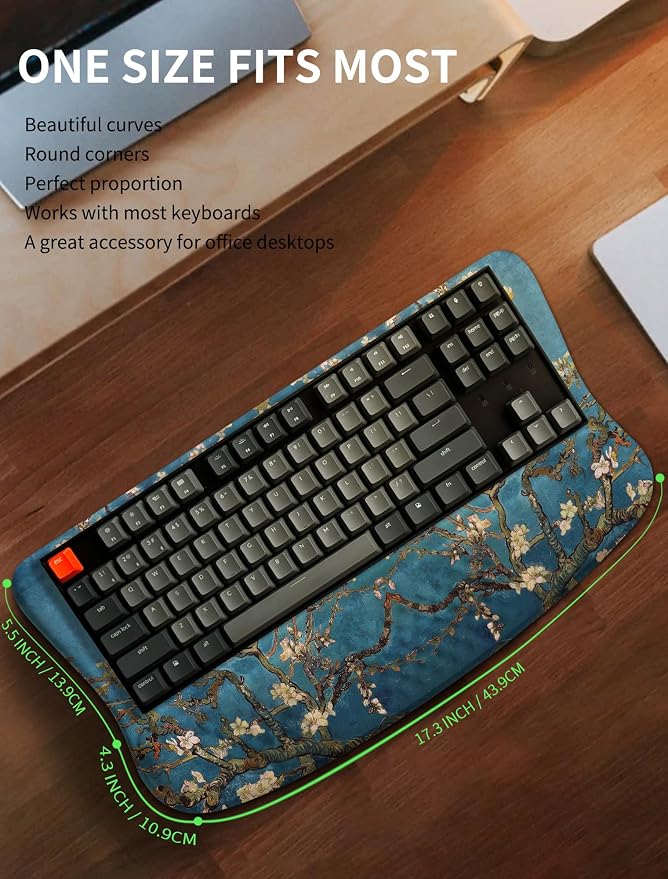 Ergonomic Wave Wrist Rest with Keyboard Stand, Cushioned Palm Rest, Comfortable - Image 6