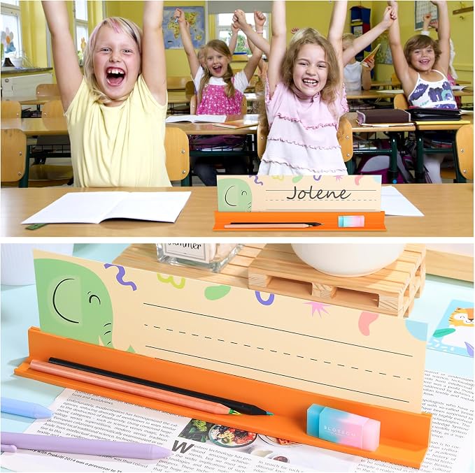 MJOGGOTT 24 Pcs Classroom Desk Name Plates Holder Index Cards Storage, School - Image 6
