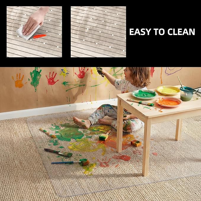 Office Chair Mat for Carpet, 32x48 Heavy Duty Clear Plastic Rolling Chair Mat - Image 5