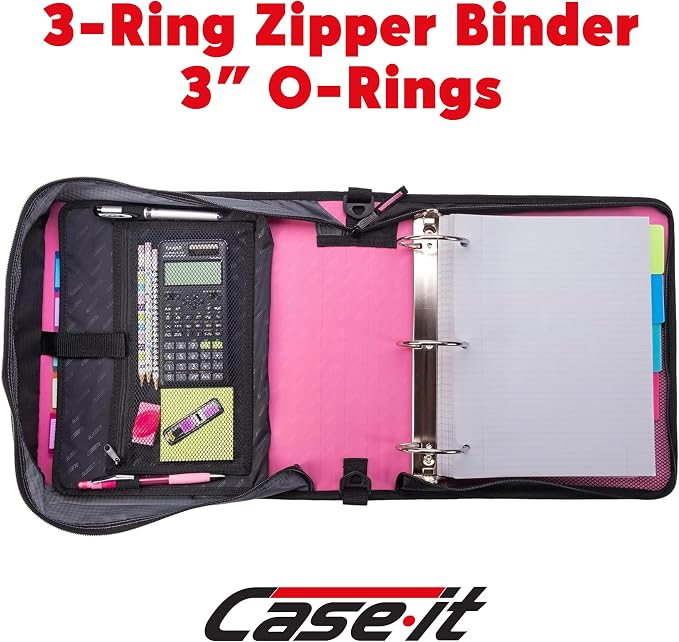 Case-it Mighty Zip Tab Zipper Binder, Expanding File Folder and Shoulder Strap - Image 2