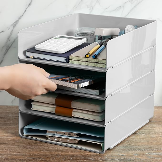 Tiawudi Desk Organizer, Office Organization and Storage, Plastic Letter Tray - Image 7