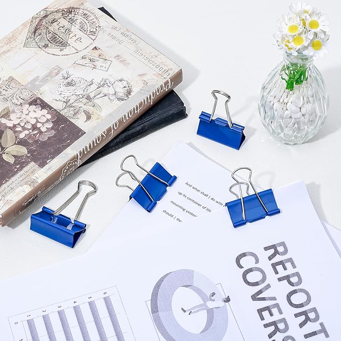 Temiary 24 Pcs Binder Clips, 1.6 Inch Large Metal Binder Paper Clip - Image 8