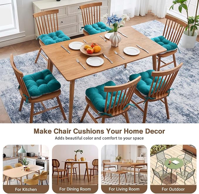 BETU Chair Cushions for Dining Chairs Set of 6, 3.5" Thick Kitchen Table Chair - Image 6