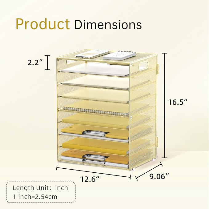 DALTACK 9-Tier Paper Organizer for Desk, Mesh Letter Tray Desk Organizer - Image 4