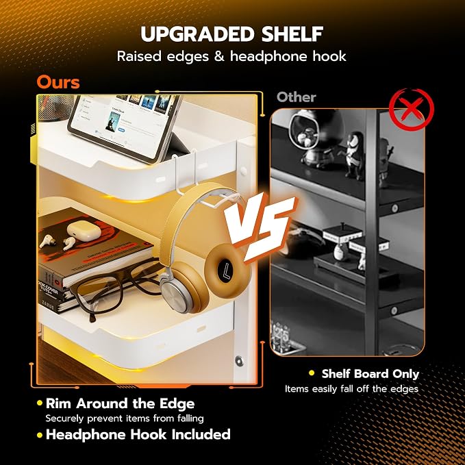 ARES WING 2-Tier Clamp On Desk Shelf, 16 inch Adjustable Above or Under Desk - Image 5