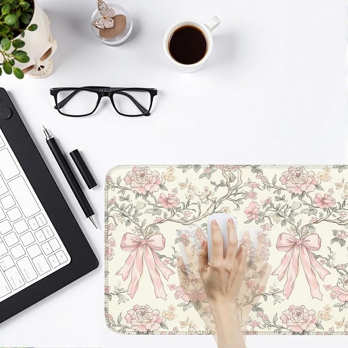 Floral Desk Mat Vintage Chinoiserie Large Mouse Pad Coquette Aesthetic Office - Image 6
