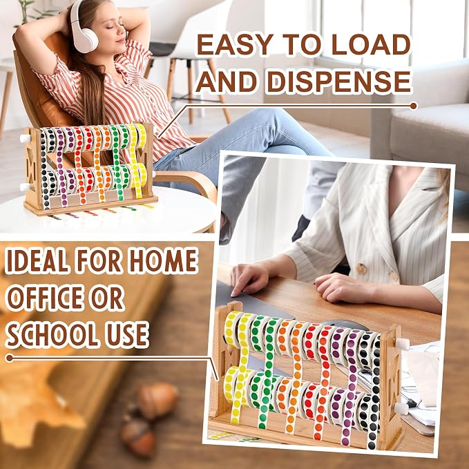 Wooden Label Dispenser Label Roll Holder Dispenser 13x4.5x8 inch Label Sticker - Image 8