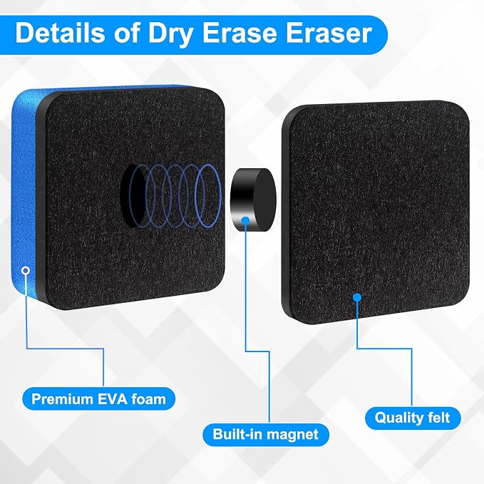 96 Packs Cube Dry Erase Eraser Bulk, Mini Magnetic Whiteboard Eraser, - Image 4