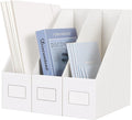 JiaWei White Magazine File Holders, 3 Packs Sturdy Cardboard File Rack by JiaWeiWorld