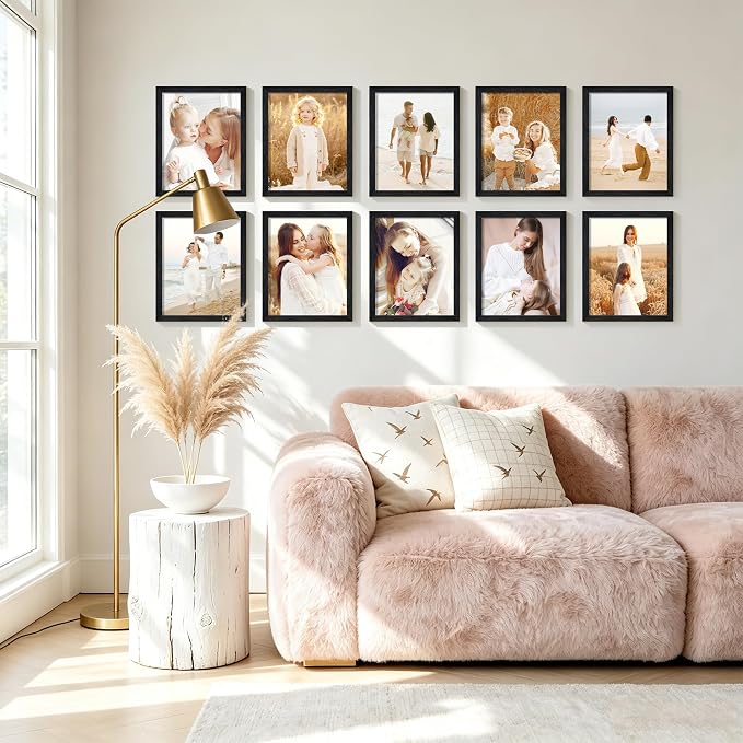 8x10 Picture Frame Set of 10, Horizontal or Vertical Wall Mounting - Image 8