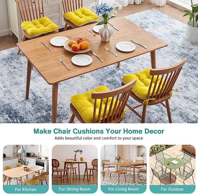 BETU Chair Cushions for Dining Chairs Set of 4, 3.5" Thick Kitchen Table Chair - Image 6