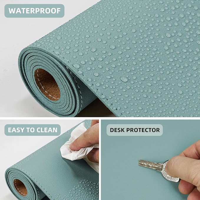 AFIING Leather Desk Pad Protector, Mouse Pad, Waterproof Desk Writing Pad - Image 5