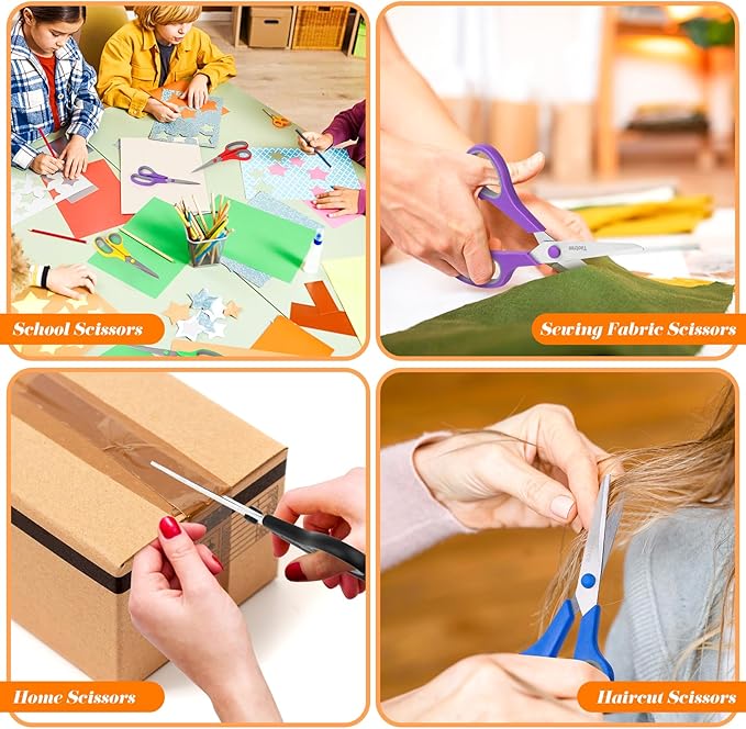Scissors Bulk Set of 6-Pack, Taotree 8"Scissors All Purpose Heavy Duty | Sharp - Image 7