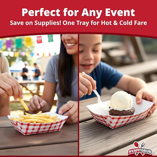 Heavy Duty, Greaseproof .5 Lb Paper Food Trays 200 Pk. Recyclable, Coated Mini - Image 4
