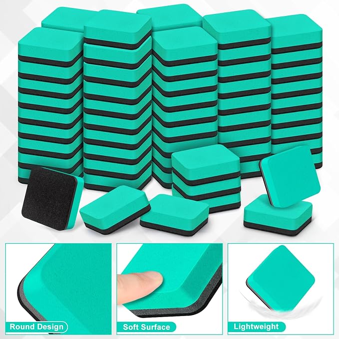 96 Pack Cube Dry Erase Erasers, Mini Magnetic Whiteboard Dry Erasers Chalkboard - Image 5