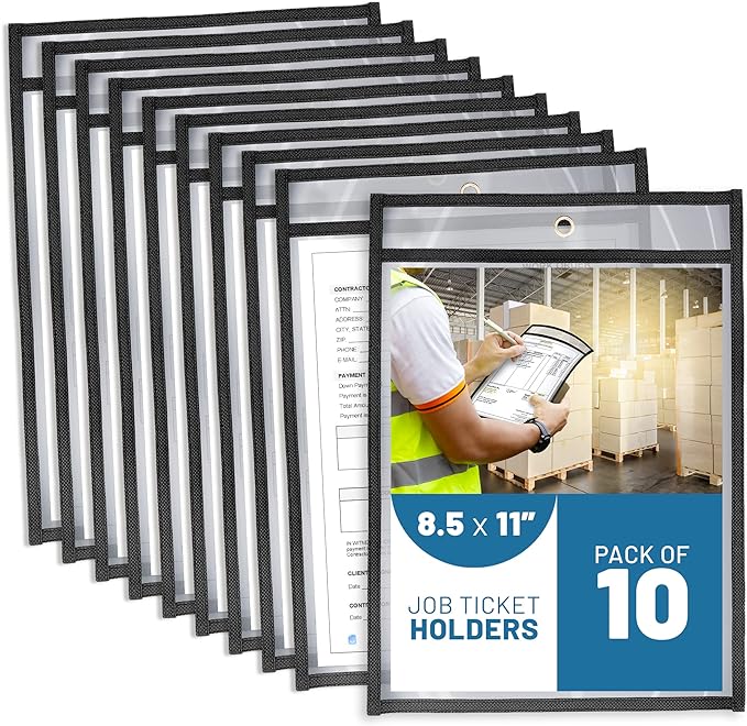 10 Pack Job Ticket Holders 8.5x11 by Juzari