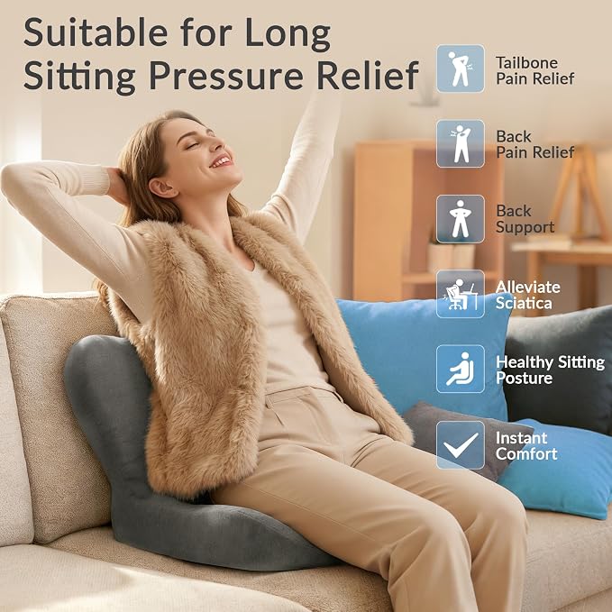 Exclusivo Mezcla Memory Foam Seat Cushion, Ergonomic Tailbone Pain Relief - Image 4