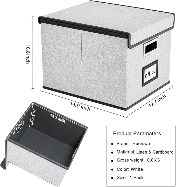 File Organizer Box with Lid, Collapsible File Folder Organizer - Image 6