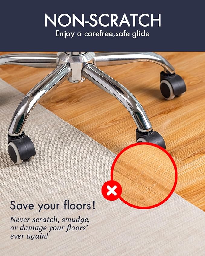 BARoyal Office Chair Mat for Hardwood Floor Under Desk Computer Rolling Chair - Image 2