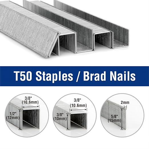 WORKPRO 7500-Piece Heavy Duty T50 Staples & 18G Brad Nails, 1/2 3/8 5/8-In - Image 5