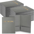 Kosiz 100 Pcs Tax Return Folders Bulk 9 x 12 Inch 2 Pocket Gold Foil Stamped by Kosiz