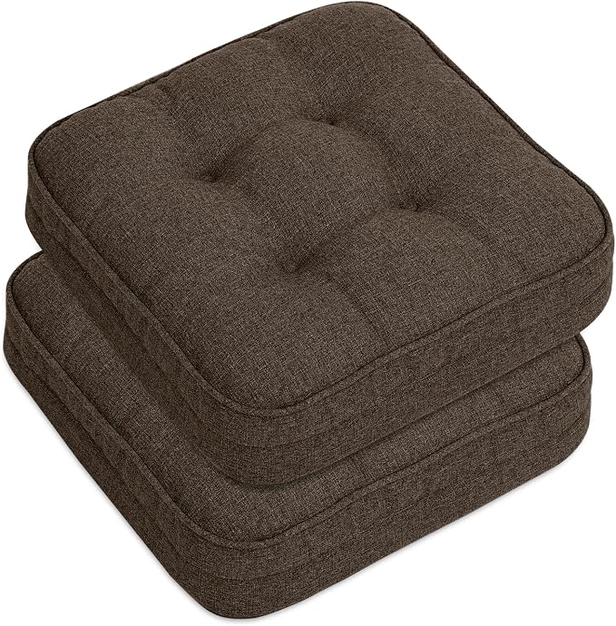 GOFORIT Chair Cushions Set of 2, Tufted Shredded Memory Foam Chair Pads by Unknown