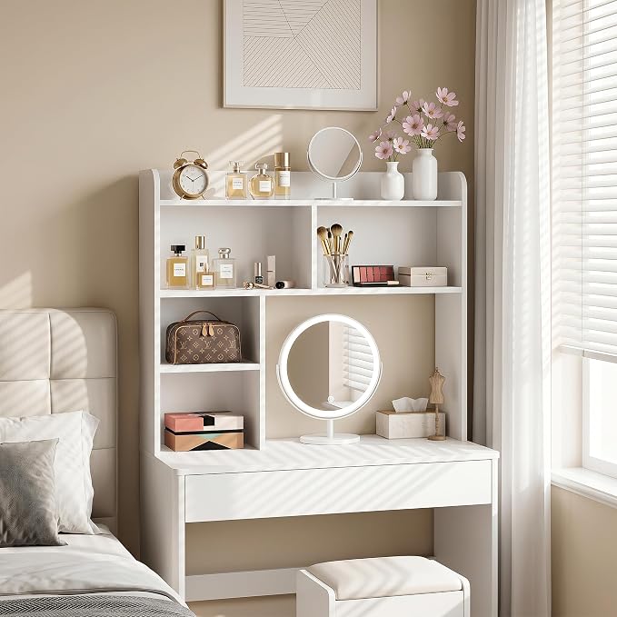 SUPER DEAL Desktop Bookshelf, Countertop Storage Hutch - Image 4