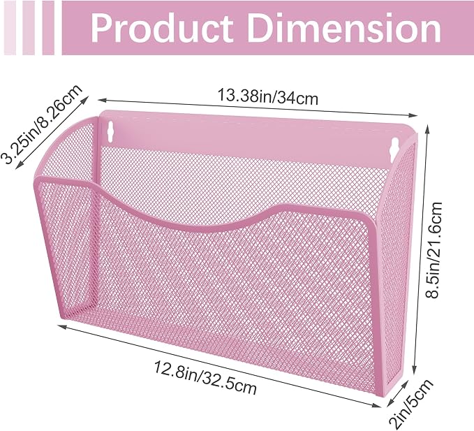 EasyPAG Wall File Organizer 3 Pack, Hanging File Organizer Wall Mount, Metal - Image 7