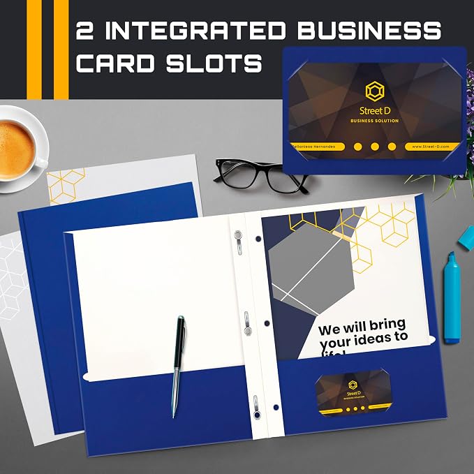 Better Office Products Blue Paper 2 Pocket Folders - Image 4