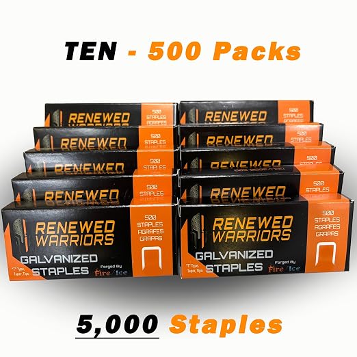 T50 Galvanized Staples – Heavy Duty 3/8" Crown, 1/2" Inch Leg Length – Fits All - Image 2