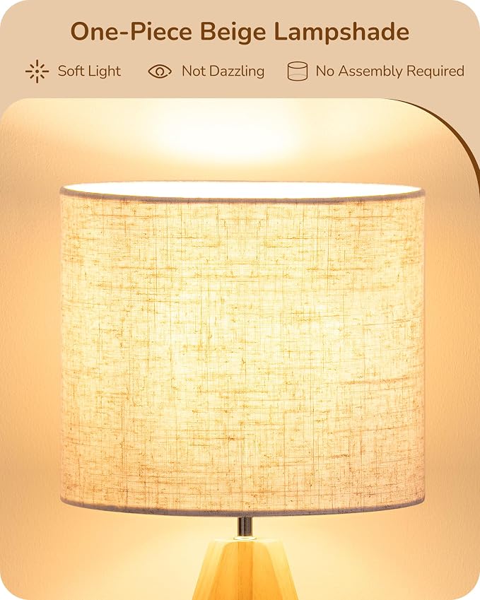 EDISHINE Small Table Lamp, Boho Bedside Lamp - Image 3