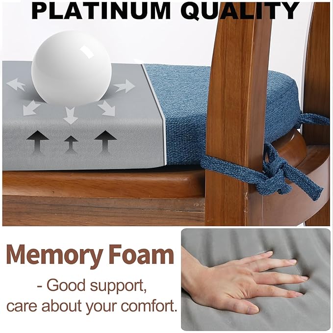 SINOSSO 1 Pack Memory Foam Chair Cushions - Image 4