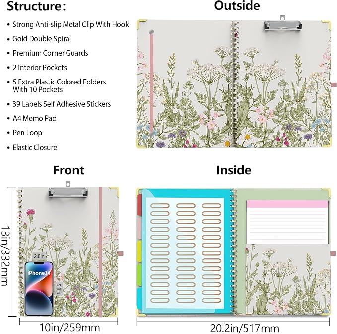 Clipboard Folder with Notepad Refillable Lined - Image 6