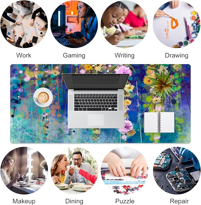QiyI Large Desk Pad, Waterproof PU Leather Mouse Pad - Image 7