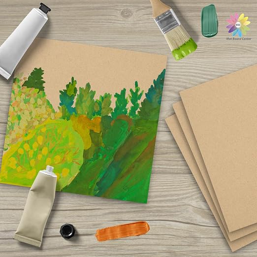 Mat Board Center, 50 Corrugated Cardboard Sheets 10x10 Inches Flat Card Board - Image 7
