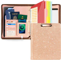 Leather Clipboard with Storage, Zippered Padfolio Portfolio Organizer, 3 Ring by OspelelfOfficeSupplies