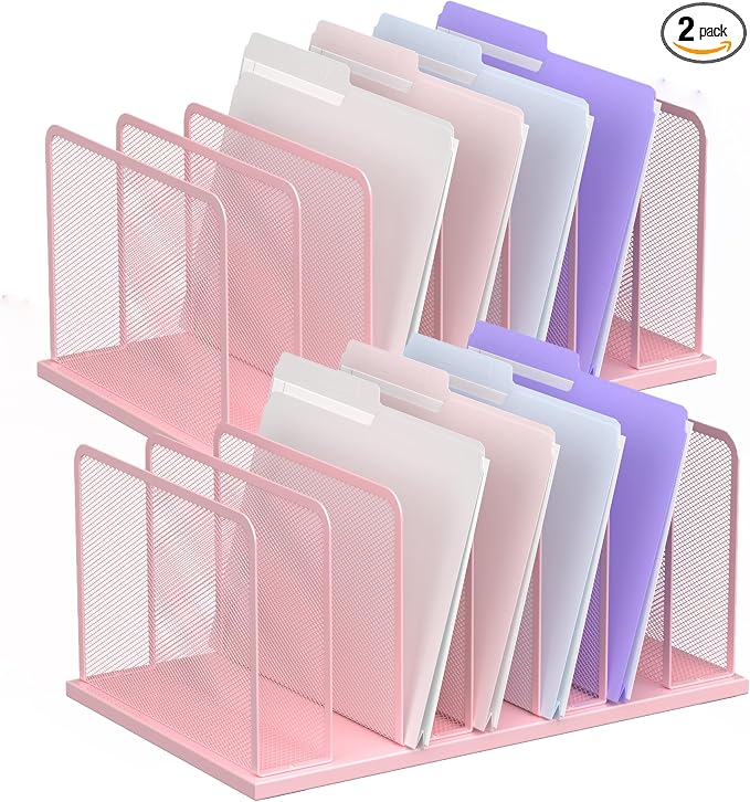 Kuntine.B Desk File Organizer Upright Mesh Desktop Organizer File Sorter Office by KuntineB