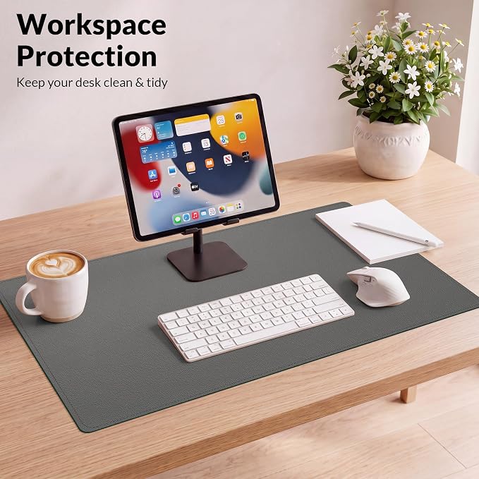 AFIING Cork Desk Mat, Dark Grey, 35.4" x 17", Desk pad Protector | Dual-Sided - Image 6