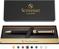 Scriveiner Black Lacquer Ballpoint Pen -Stunning Luxury Pen, Real Gold Plating by Scriveiner