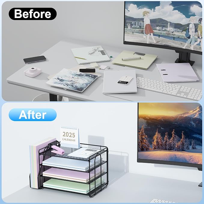 Spacrea Desk Organizers and Accessories, Paper Organizer - Image 2