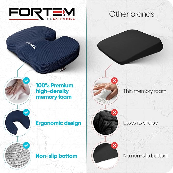 FORTEM Seat Cushion, Office Chair Cushion, Memory Foam Car Seat Cushions - Image 8